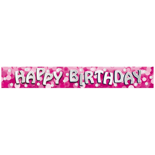 Happy Birthday Pink Sparkle Banner